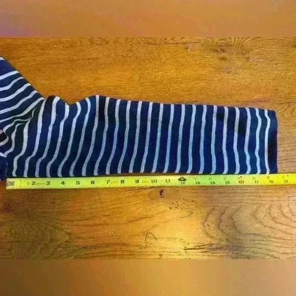 Button up knit striped blue collared cardigan by Coldwater Creek size small or 8 - Picture 15 of 16